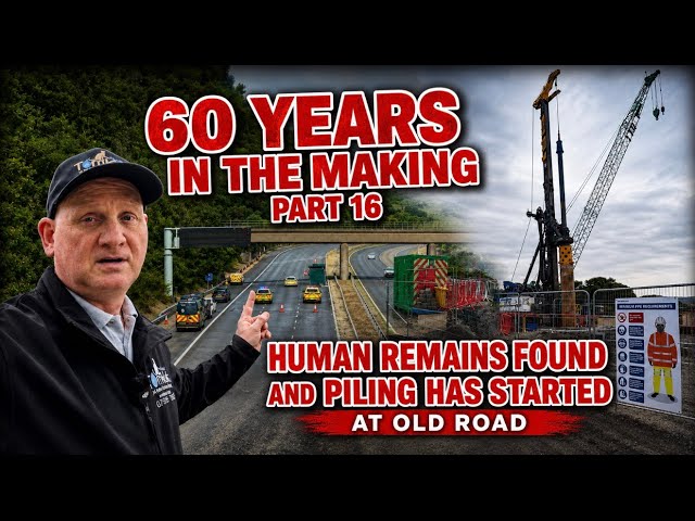 September A57 link road the Mottram bypass, Human remains found and the underpass piling has started