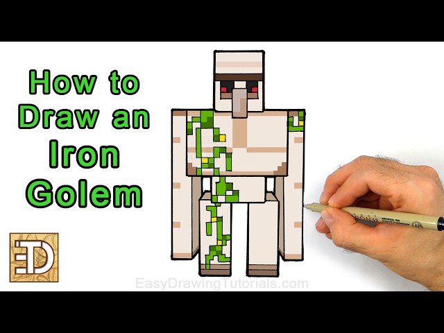 How to Draw an Iron Golem from Minecraft