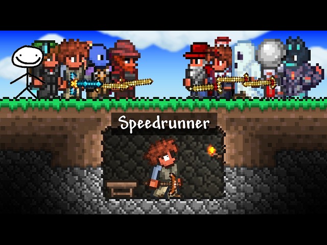 1 Speedrunner Vs 10 Terraria Youtubers