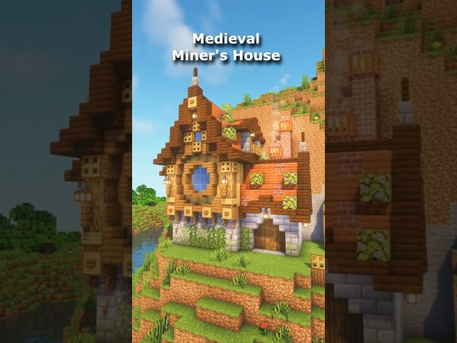 Miner's House ⛰️ #minecraft #minecraftbuilding   #medievalvillage #minecraftutorial