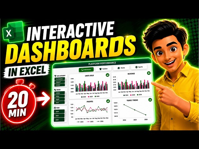 Interactive Excel Dashboard | The 20-Minute Excel Skill That Saves Hours Every Week
