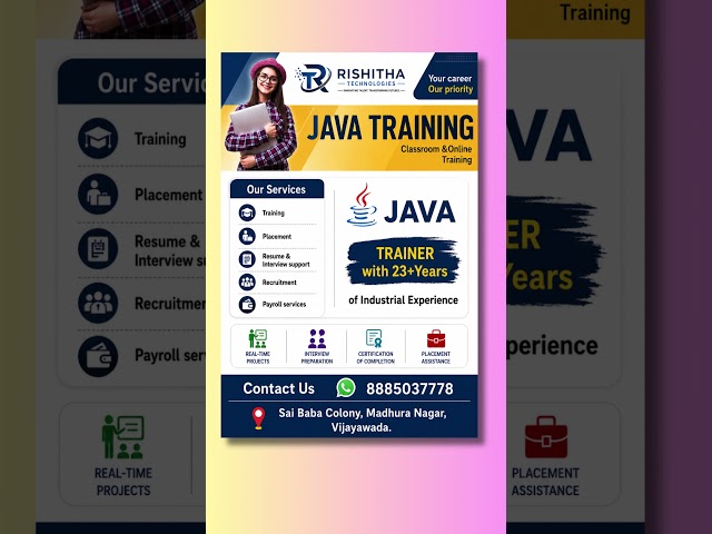 Java Training in Vijayawada|| #vijayawada #java #telugupeople #training #placement #job