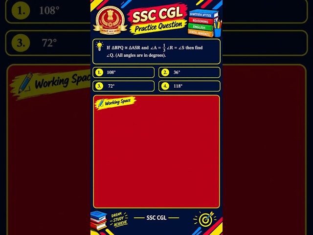 Triangle Congruency Trick for SSC CGL & CHSL 🔥 #mathsshorts