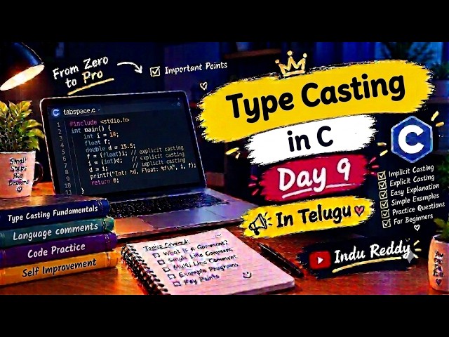 Day -9 | In this video, we learn Type Casting in C in a very simple and beginner-friendly way