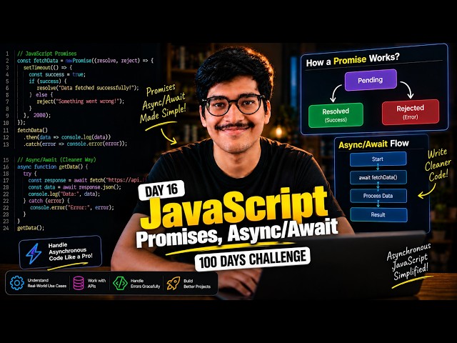 🔴 LIVE | Day 17: JavaScript Promises & Async/Await 🚀 | Async JavaScript for Beginners