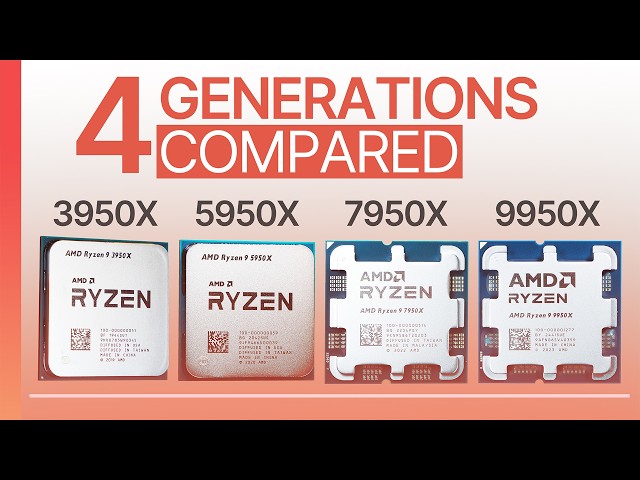 4 AMD Generations Compared — 3950X vs 5950X vs 7950X vs 9950X