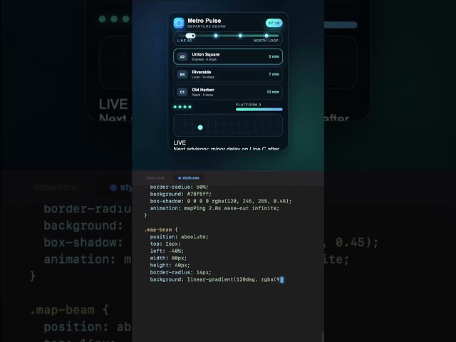 Metro Monitering System #code #css #shorts