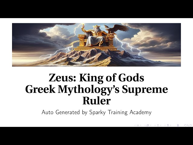 Zeus: King of Gods, Greek Mythology's Supreme Ruler