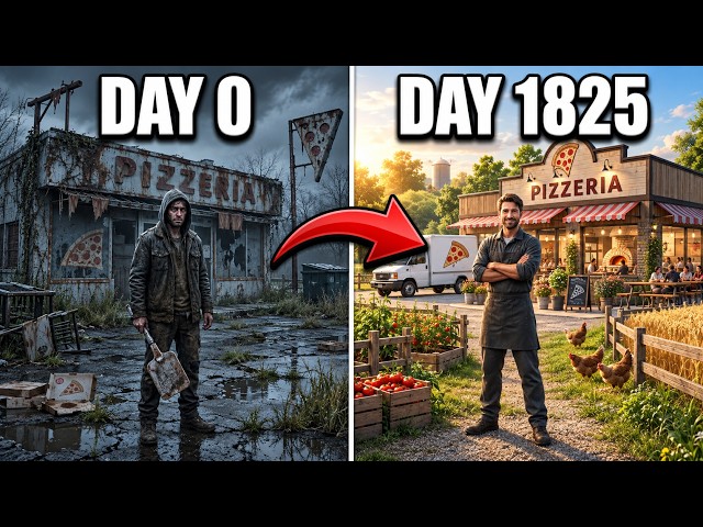 5 years with $0 and an ABANDONED PIZZERIA - FULL MOVIE!!
