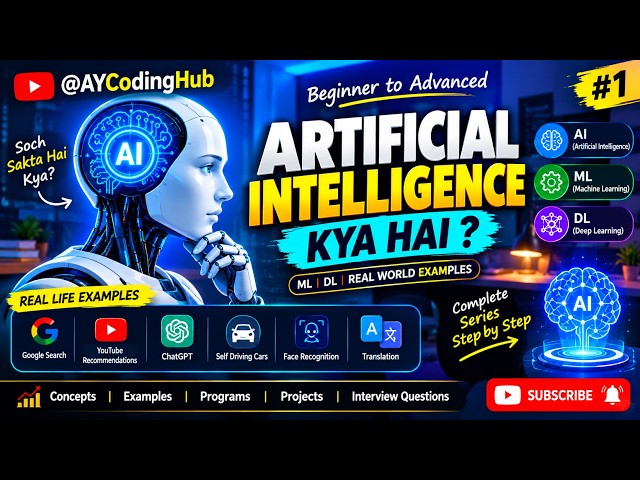 AI Complete Course 🤖 | Artificial Intelligence Zero to Advanced | AI, ML, Deep Learning in Hindi