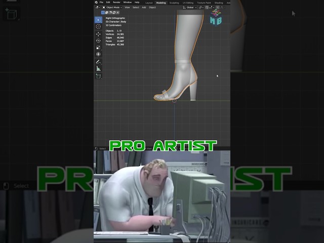 Noob VS Pro: Making Pose With Sculpting Pose Tool #blendertips #3danimation #blender3d #3d #design