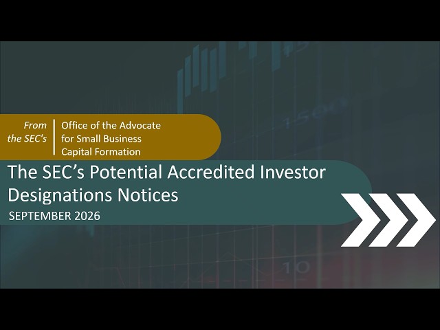 SEC Considering New Ways for Individuals to Qualify as Accredited Investors