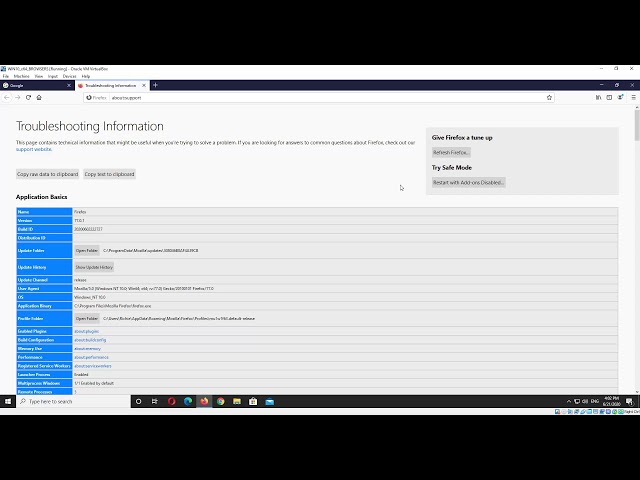 Reset Firefox to default settings