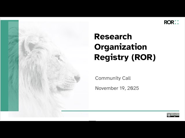 ROR Community Call November 2025
