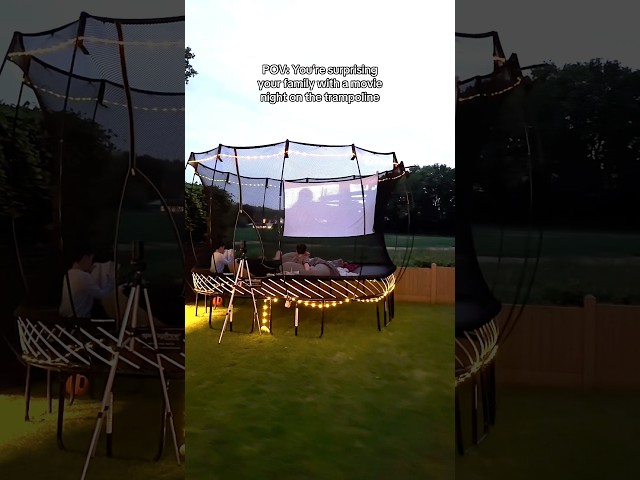 Trampoline Movie Night Surprise! 🍿🎬✨