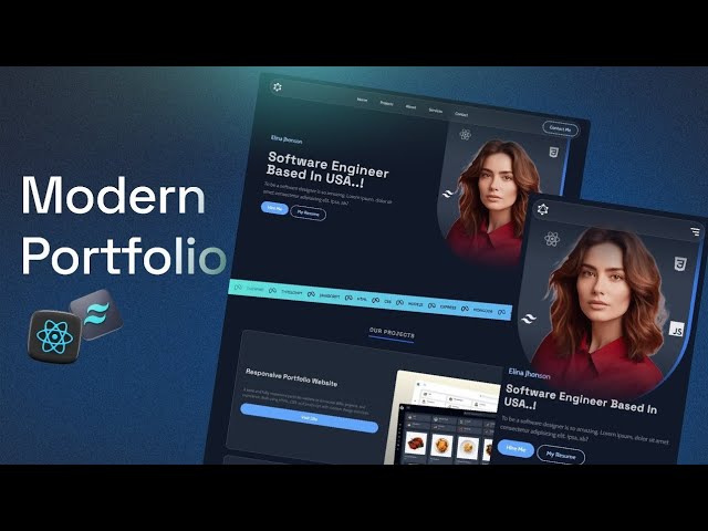 Build a Responsive Portfolio Website using React and Tailwind CSS | Modern React Portfolio Website