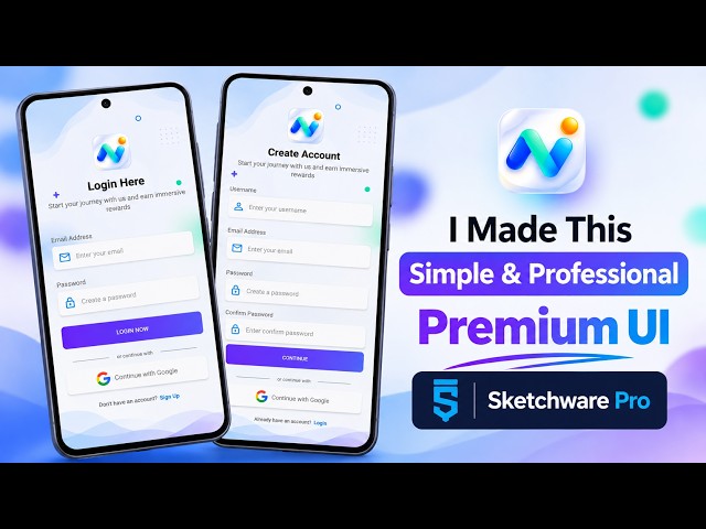 Design a Premium Login & Signup UI in Sketchware Pro | Modern Android App UI