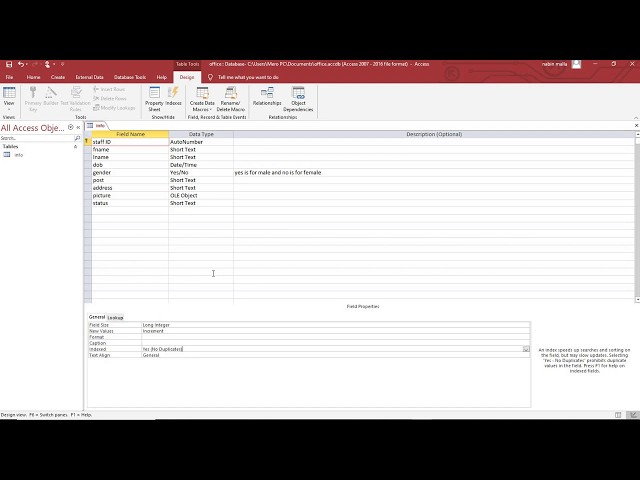creating database part 2