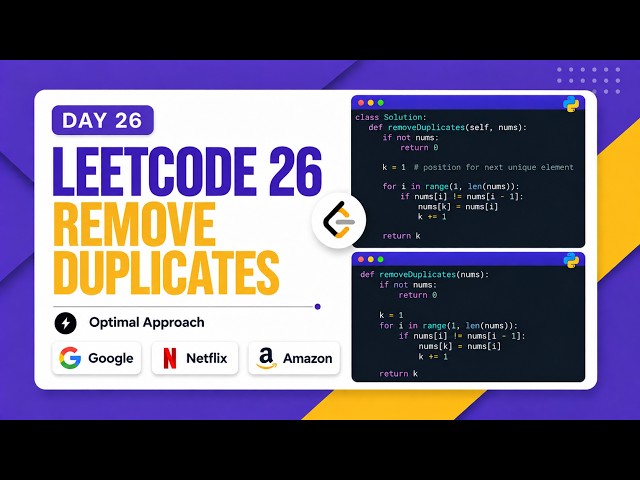🔥 Why FAANG Still Asks This "Easy" Question to Trap Candidates | LeetCode 26 🚀