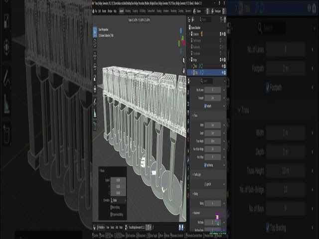 Truss Bridges Generator in Blender 5.1#shorts
