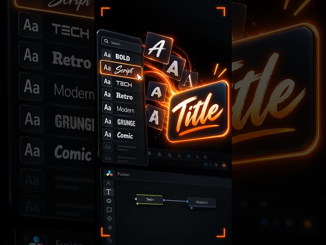 Stop Wasting Time Searching for FONTS 😩 #davinciresolve #fusion #shorts