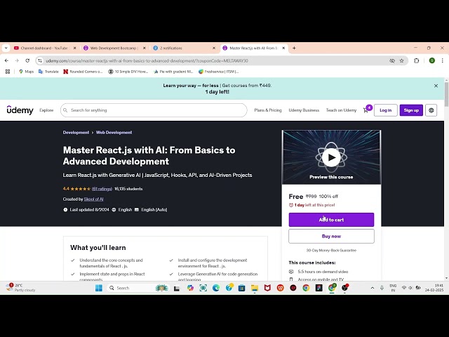 Providing Free Udemy Courses - Master React.js with AI: From Basics to Advanced Development