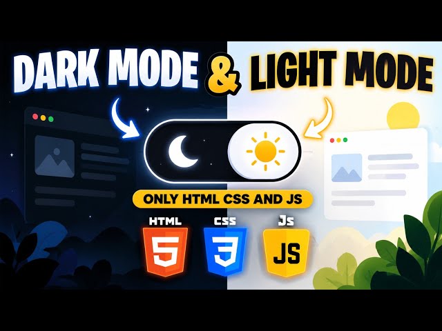 Dark Mode & Light Mode Toggle Using HTML CSS & JavaScript 🔥 | Beginner Project