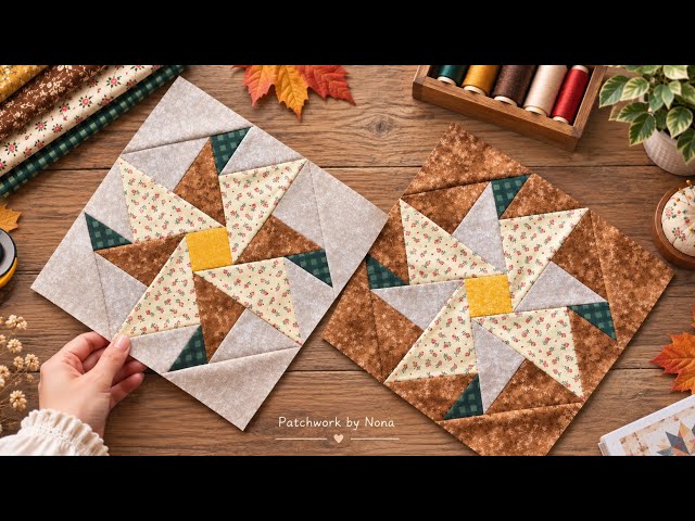 🍂How to Sew a Beautiful Quilt Block | Easy Patchwork Tutorial