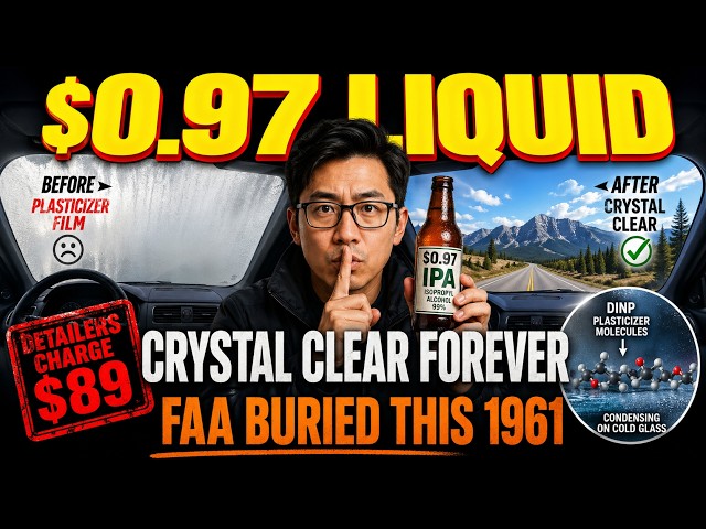 $0.97 Liquid ELIMINATES Windshield Haze. CRYSTAL CLEAR. BURIED Since 1961