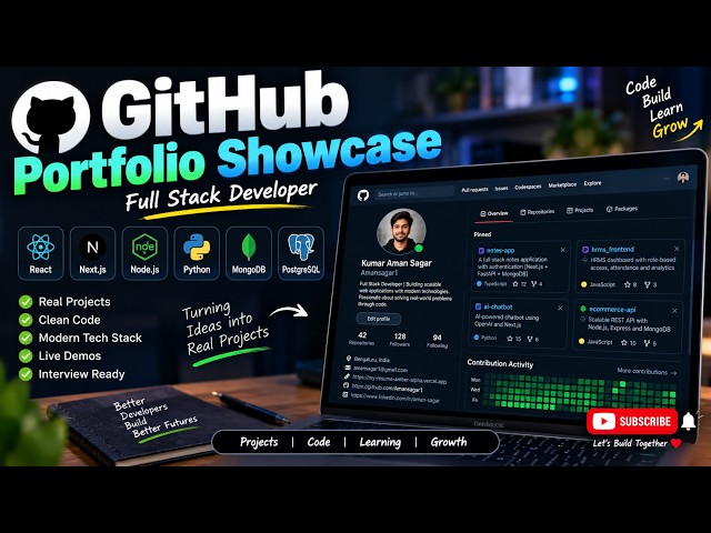GitHub Portfolio Showcase | Full Stack Developer | React, Next.js, Node.js & Python