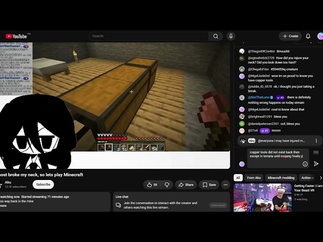 commenting on Aku's mc livestream