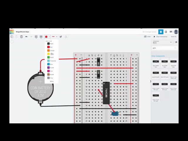 How to use a breadbord Part 3c: Tinkercad Gate