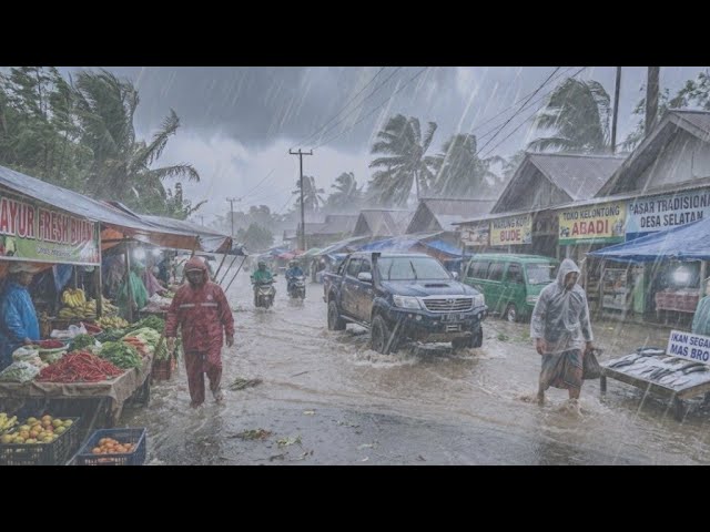 WALKING THROUGH RURAL JAVA IN TORRENTIAL RAIN || INDONESIA 🌧️#rainwalk