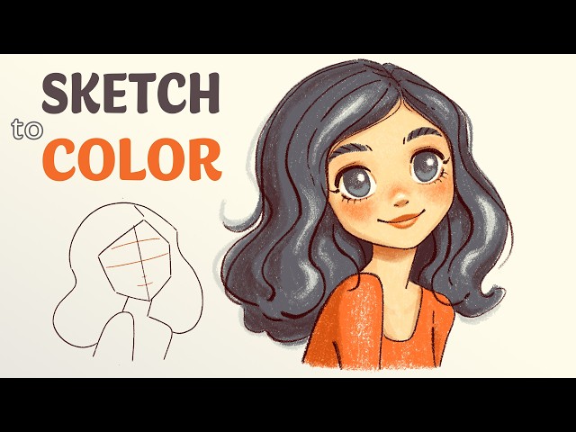 How To Draw A Cute Girl - Easy Step By Step Drawing Tutorial- Cartoon Face Proportions #facedarwing