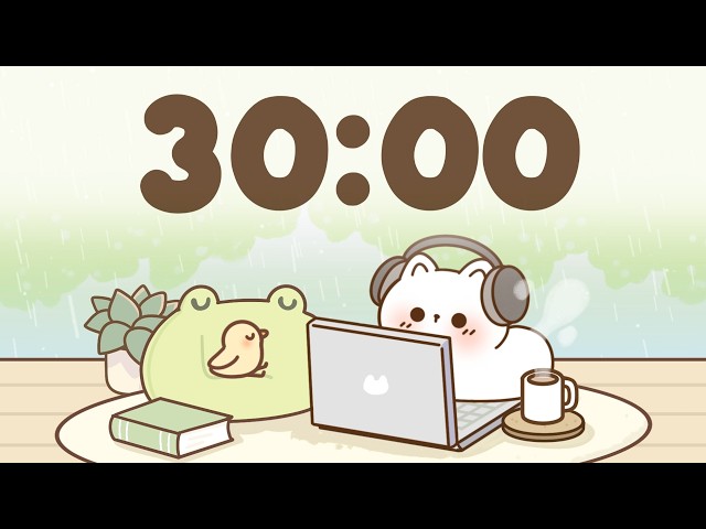 30 Minute Timer 🐱 Chill lofi timer for study
