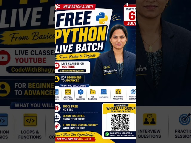 🔥 FREE Python Live Batch | 6 July पासून सुरुवात | #python #pythonmarathi #viralvideo #marathi #viral
