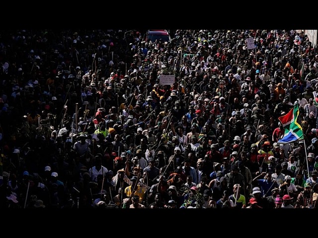 Hundreds of South Africans protest against undocumented immigrants in Durban