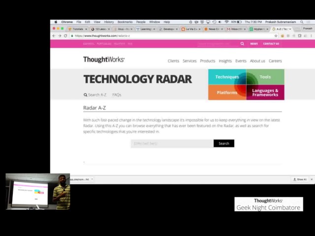 Thoughtworks Tech Radar - Introduction | Selvakumar Natesan | GeekNight Coimbatore - Nov 2016