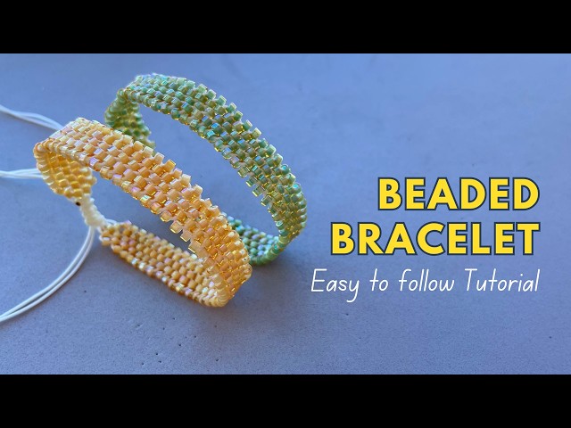 A Different Way to Make a Beaded Bracelet 💛💚 | A Beaded Bracelet Made with Cord ✨