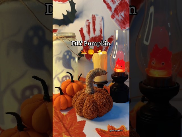Turn your old sock into cute pumpkin decorations 🎃🍁✨ #diy #aestheticroomdecor #pumkins #falldecor