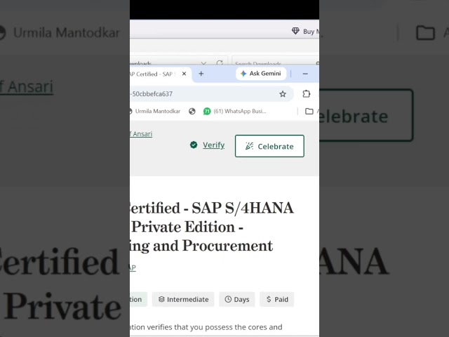 ✅️ SAP MM & SD certification