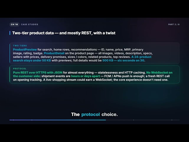 Catalog scale, the API, and the client architecture | Mobile System Design (16.7.2)