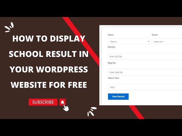 How to Display School Result in Your WordPress Website For Free