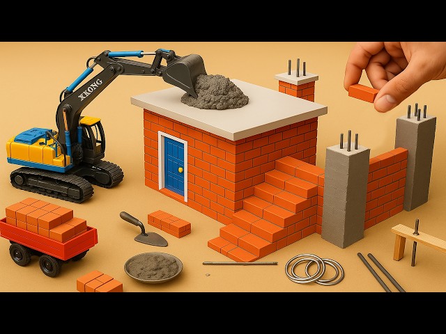 DIY Construction Science Project - Building a House Aquarium with Transparent Water Pipe Using Brick