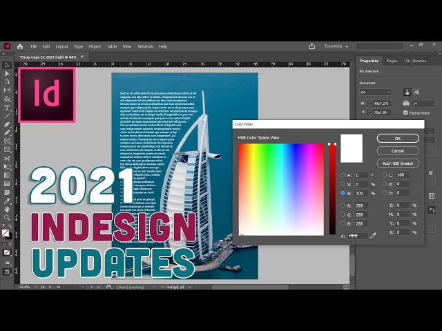 Top 2 Best New Updates In Adobe InDesign CC 2021 (Improved Text Wrap & HSB Color Addition)