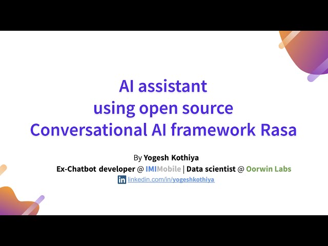 Conversational AI Rasa chatbot tutorial - Project Setup and Demo (Part 5) | Yogesh Kothiya