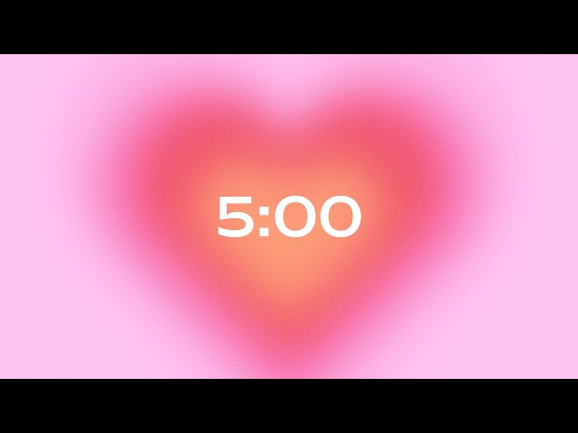 5 Minute Timer | Aura Hearts Pink Aesthetic | Study & Focus | ADHD-Friendly