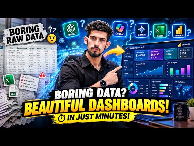 I Turned Boring Raw Data Into a Stunning Dashboard Using AI 🤯 | Excel + Power BI in minutes.