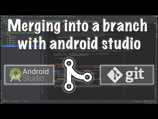 How to merge between git branches using android studio