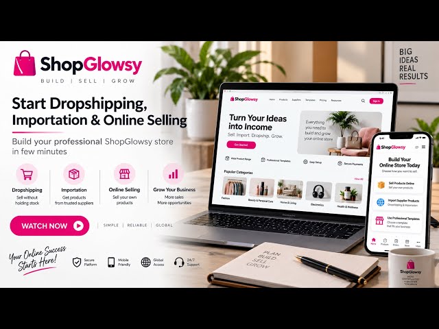 ShopGlowsy Tutorial Part 2 Start Dropshipping & Importation today 🛍️| Build Your Professional Store